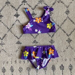 Cat & Jack Purple Floral Kids Bikini